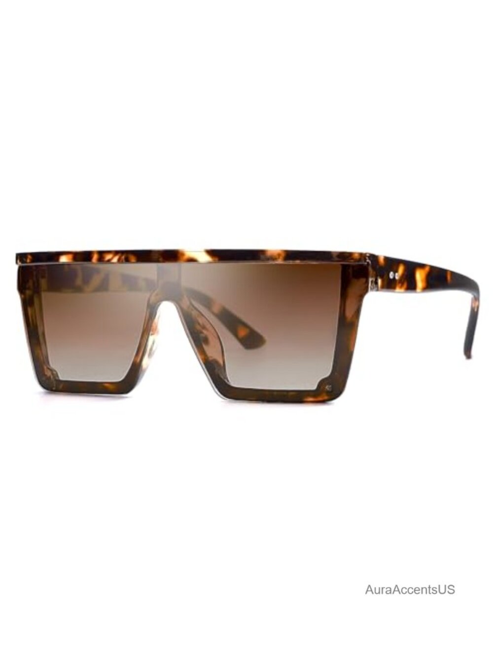 Square Sunglasses Thick Frame Flat Top Shield UV400 Protection